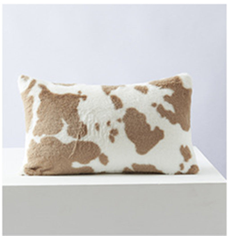 FloralCow Double-Sided Plush Pillow Cover