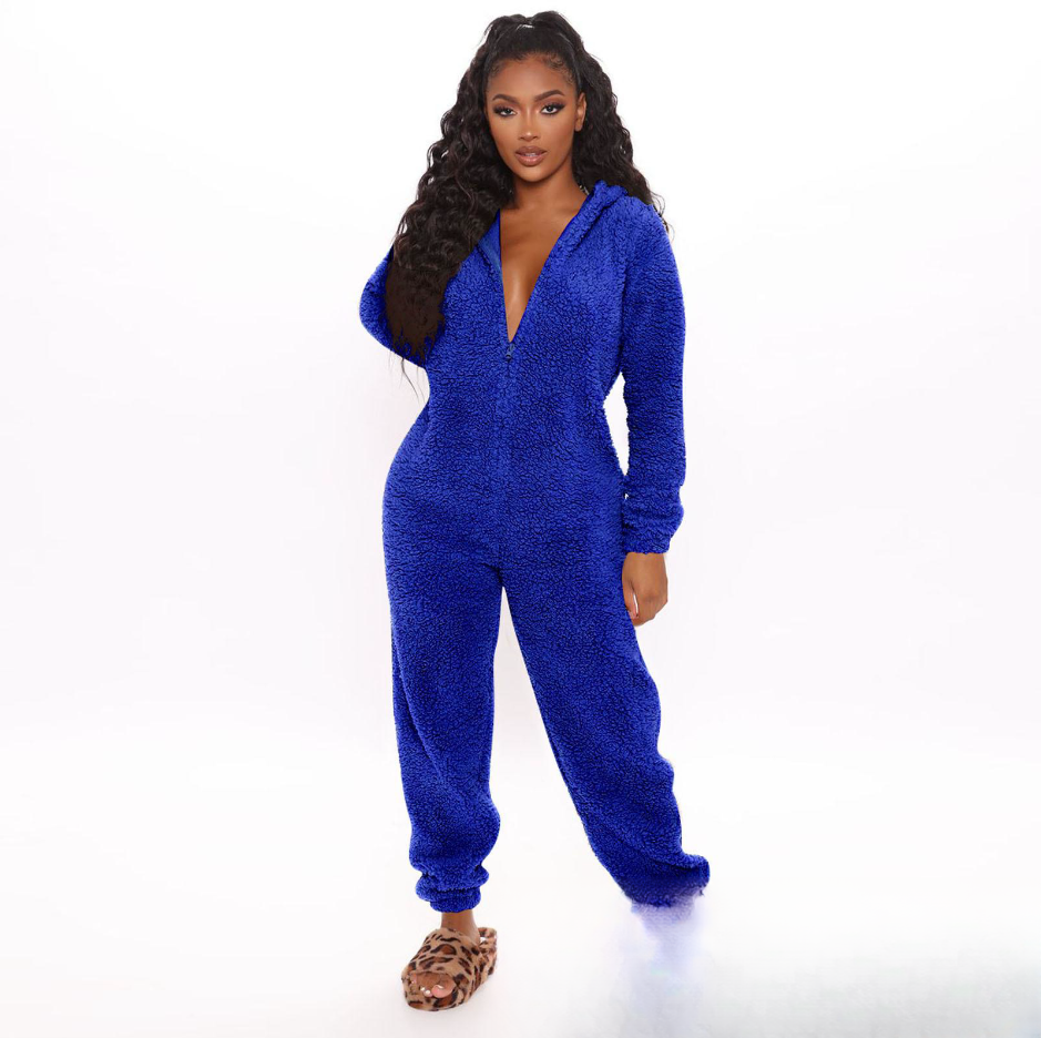 PlushWarm Women's One-Piece Pajama – Cozy Autumn & Winter Wear