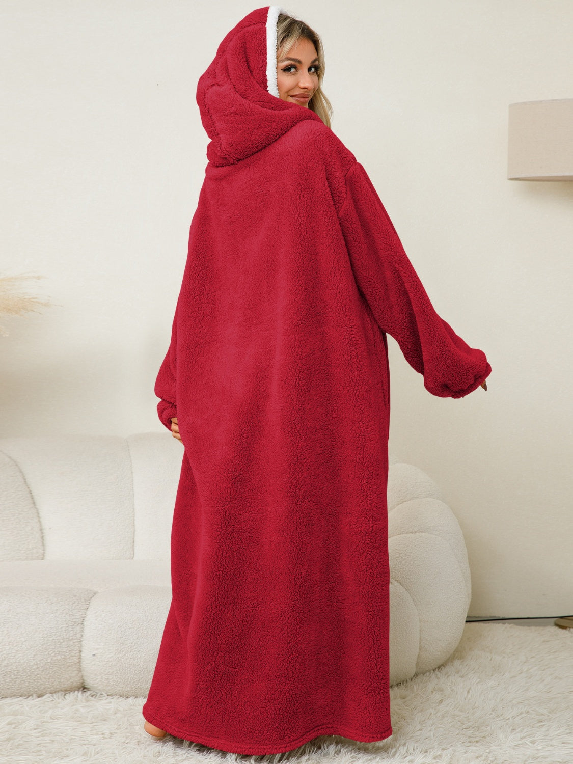 Contrast Pocketed Hooded Lounge Dress