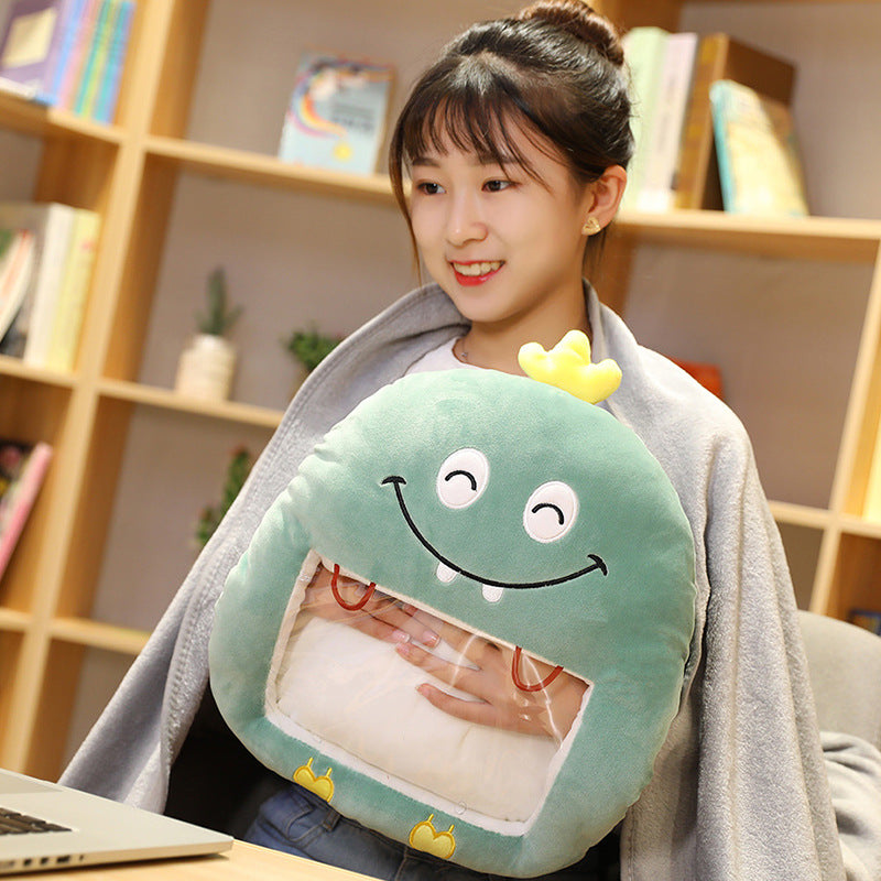 Winter Visual Hand Warmer Pillow can Play Mobile Phone with Blanket Plush Pillow