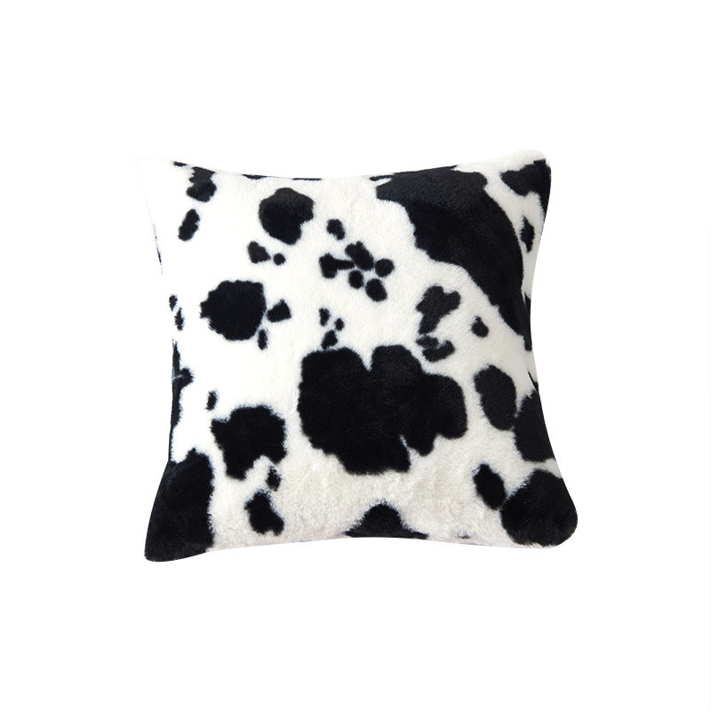 FloralCow Double-Sided Plush Pillow Cover