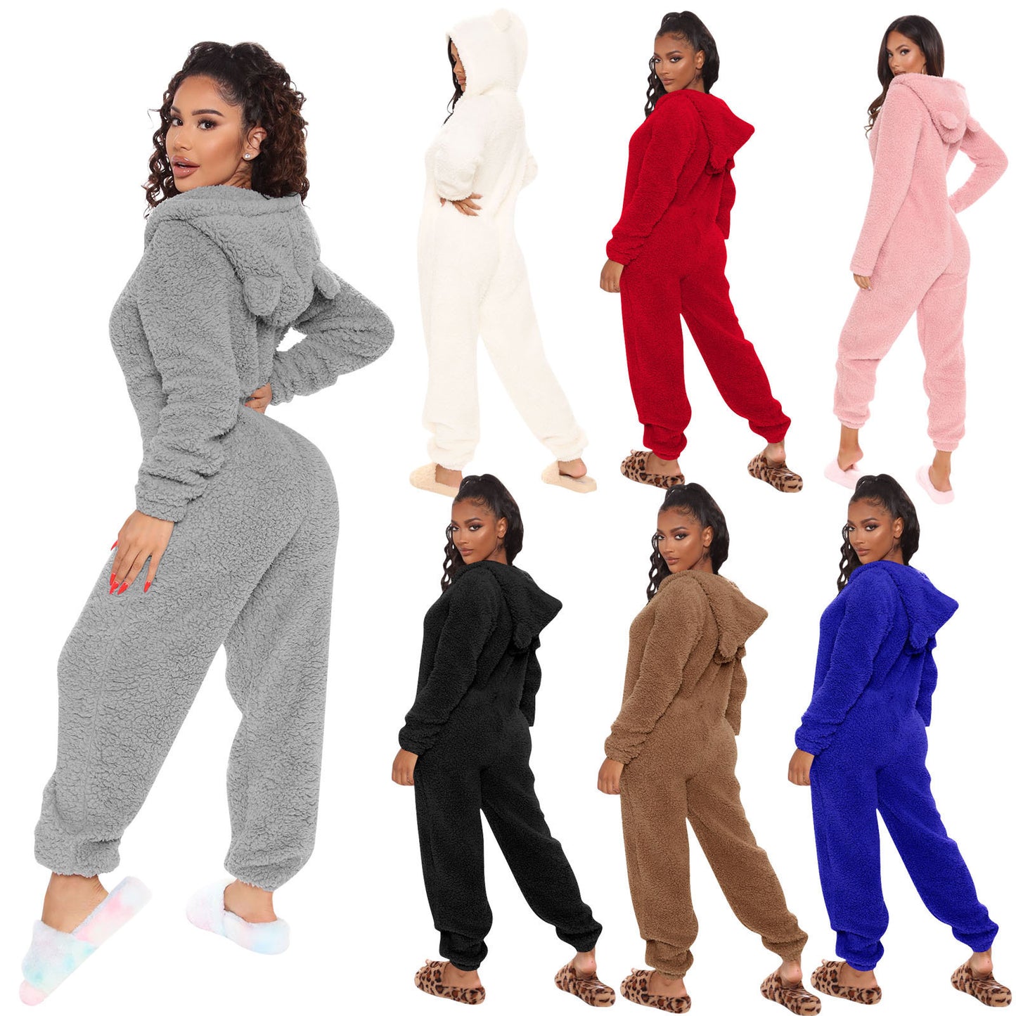 PlushWarm Women's One-Piece Pajama – Cozy Autumn & Winter Wear