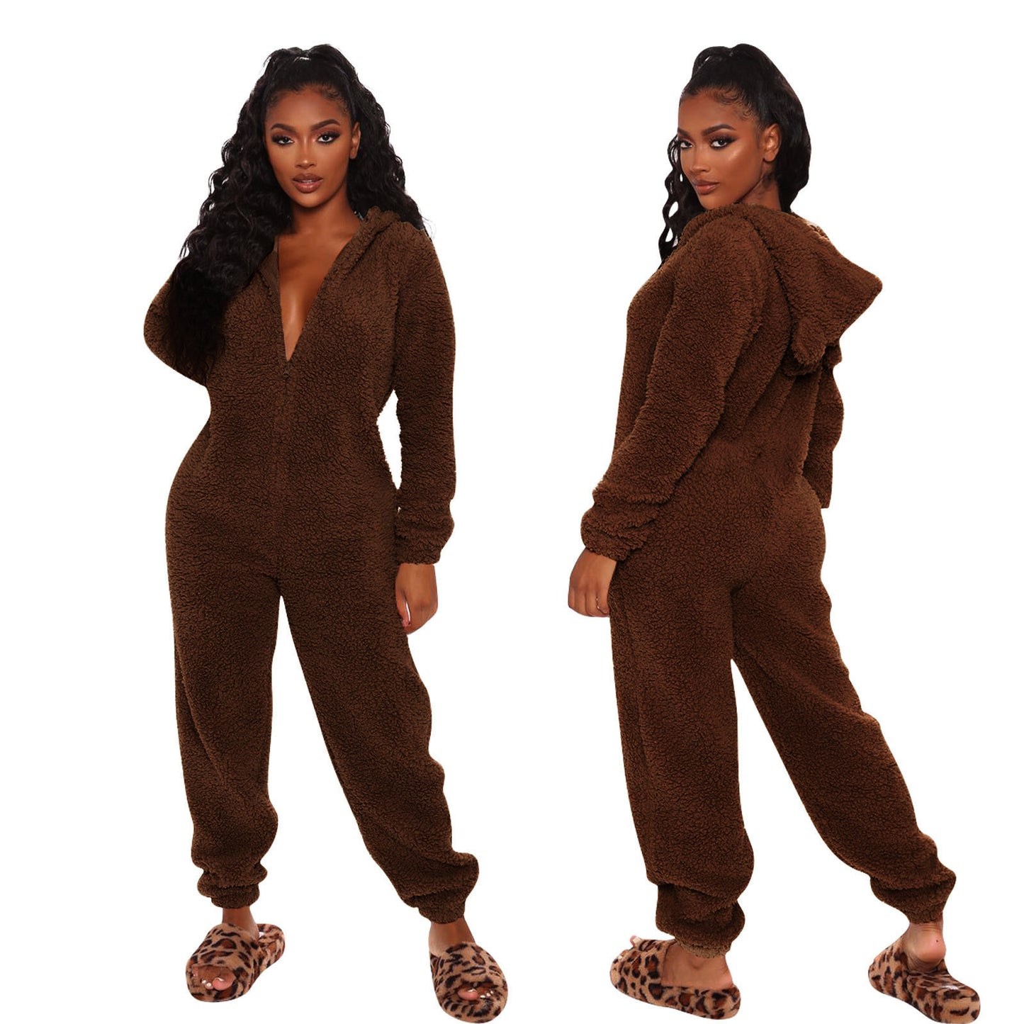 PlushWarm Women's One-Piece Pajama – Cozy Autumn & Winter Wear