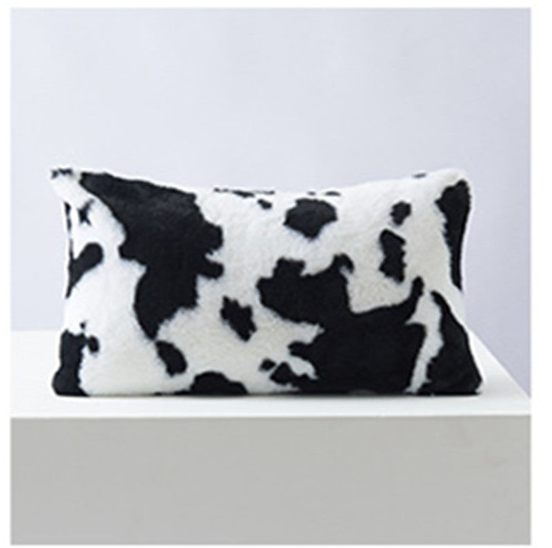 FloralCow Double-Sided Plush Pillow Cover