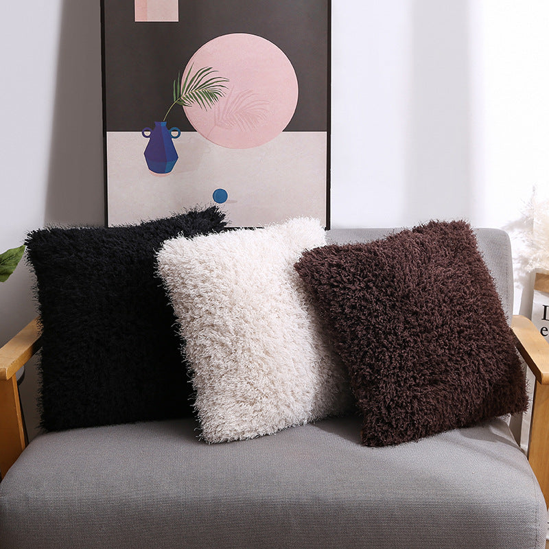 Plush Pillow Simple Solid Color Sofa