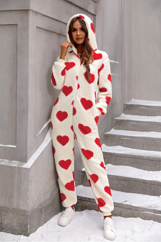 Heartfelt Cozy Zip-Up Jumpsuit