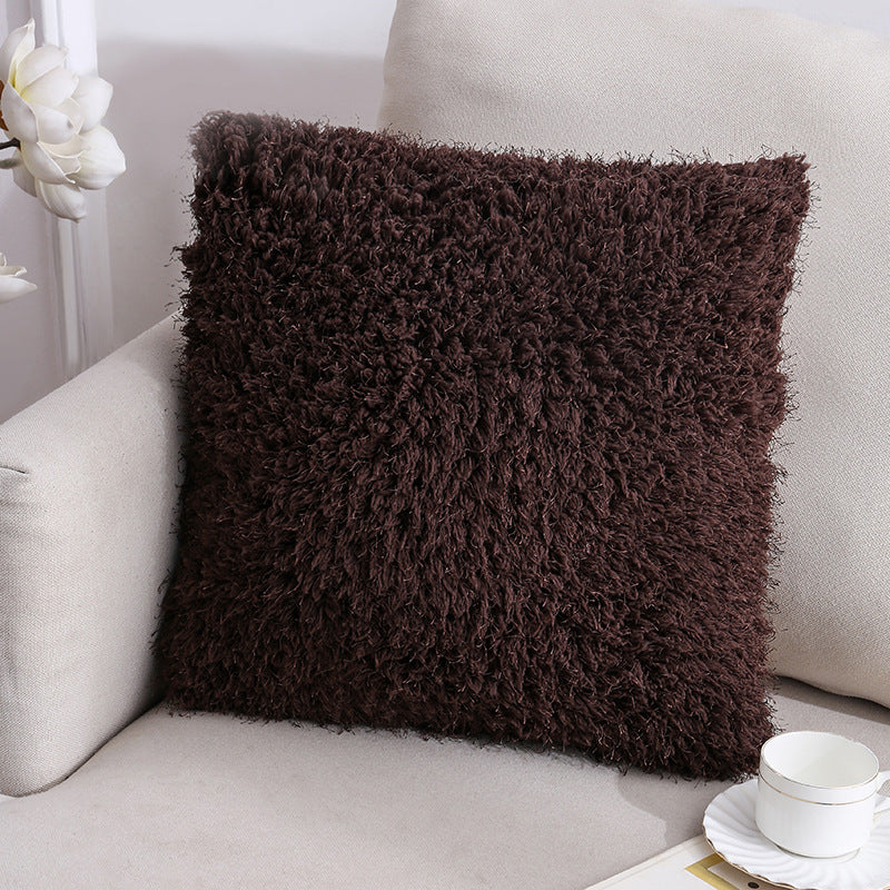 Plush Pillow Simple Solid Color Sofa