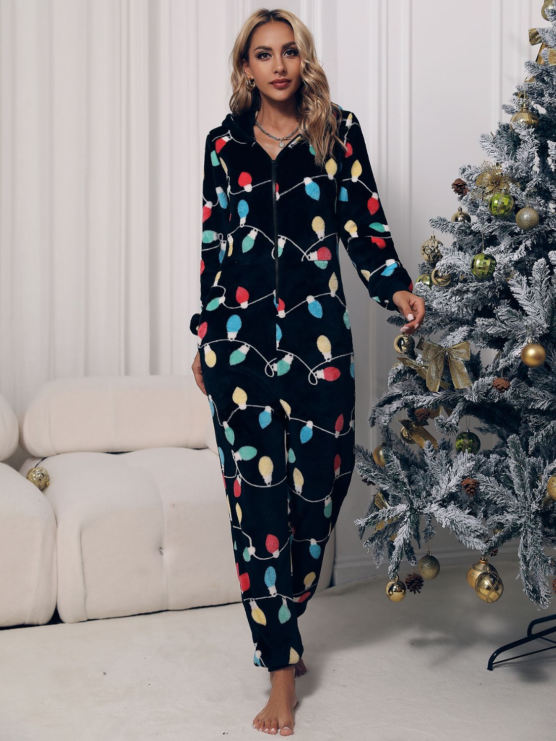 ChicZip Hooded Lounge Jumpsuit