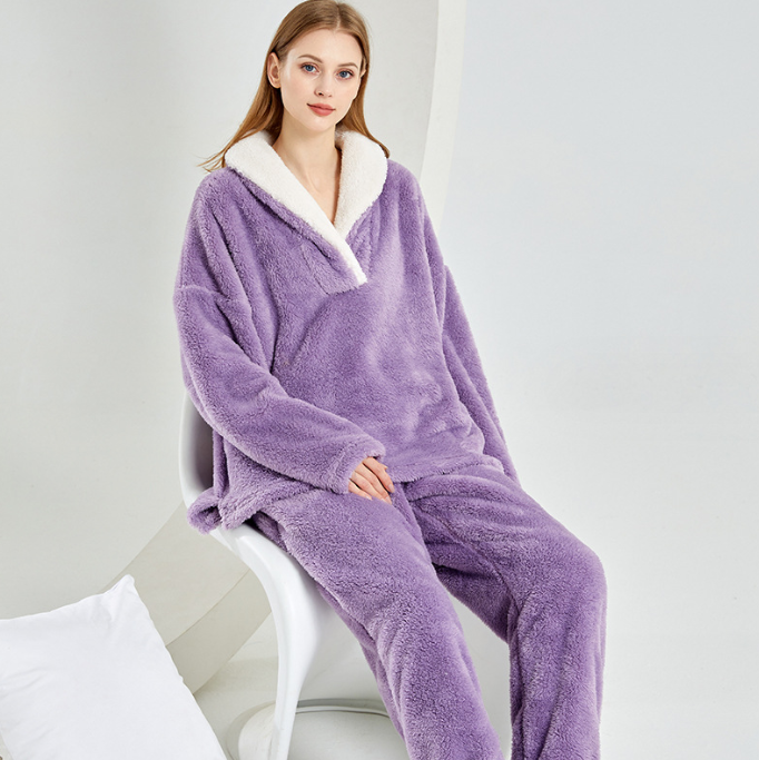 Flannel Pajamas Pajamas Set Thickening Couples Home Service