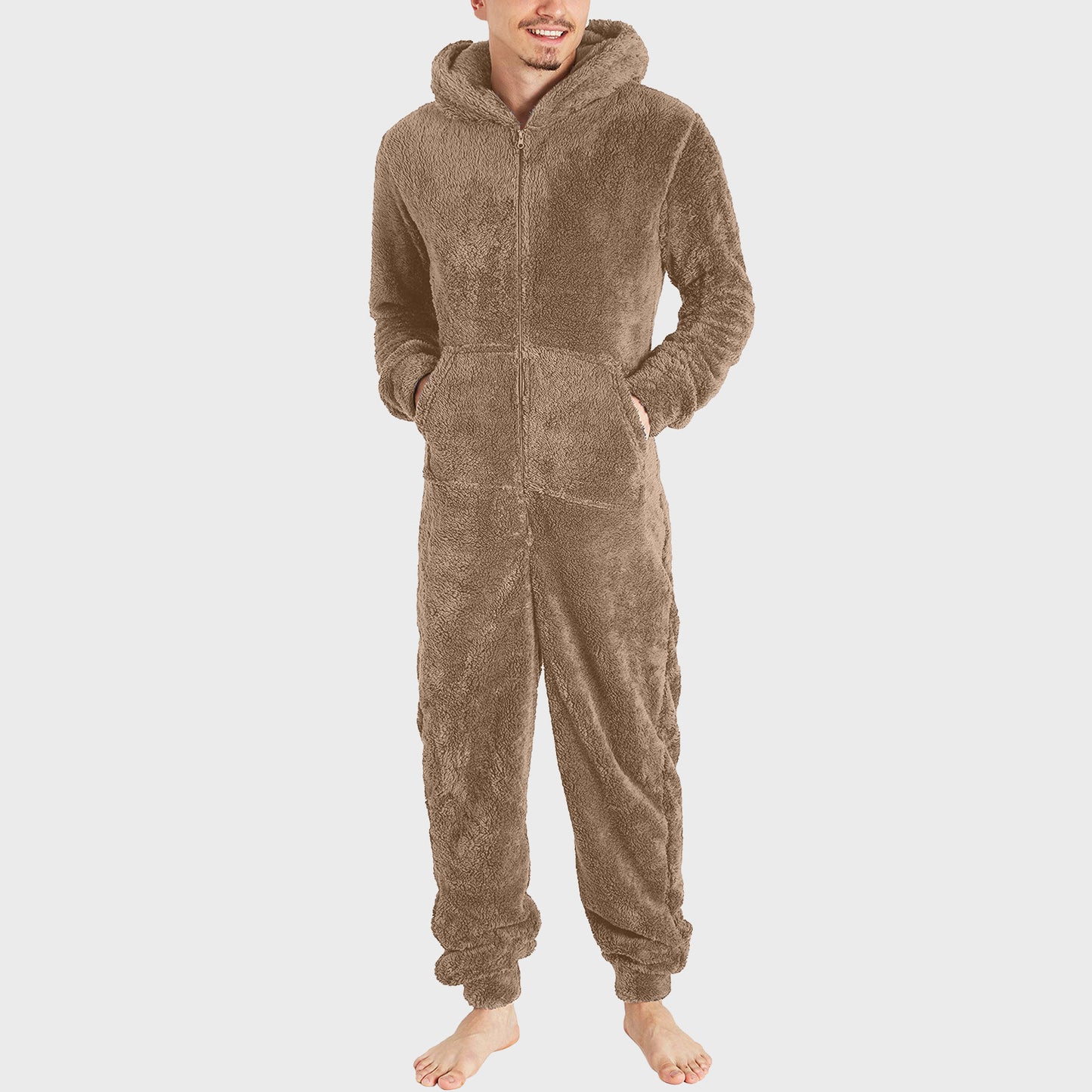 ThermaZip Men's Plush Jumpsuit – Fashionable Thermal Pajamas