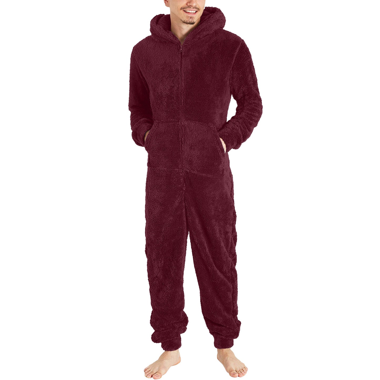 ThermaZip Men's Plush Jumpsuit – Fashionable Thermal Pajamas