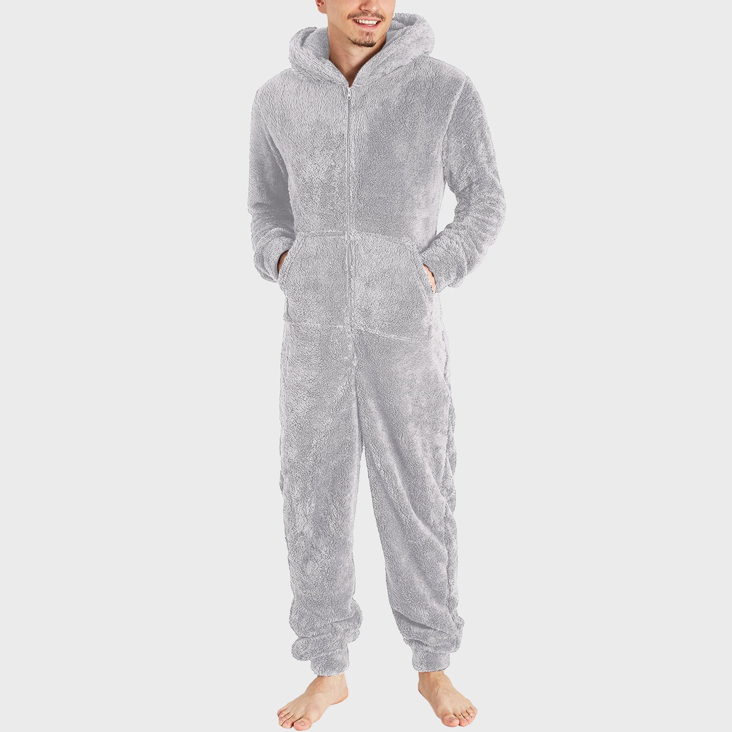 ThermaZip Men's Plush Jumpsuit – Fashionable Thermal Pajamas