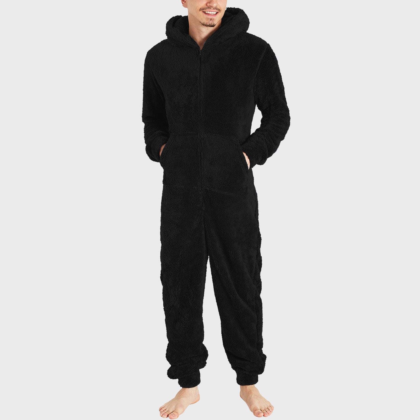 ThermaZip Men's Plush Jumpsuit – Fashionable Thermal Pajamas