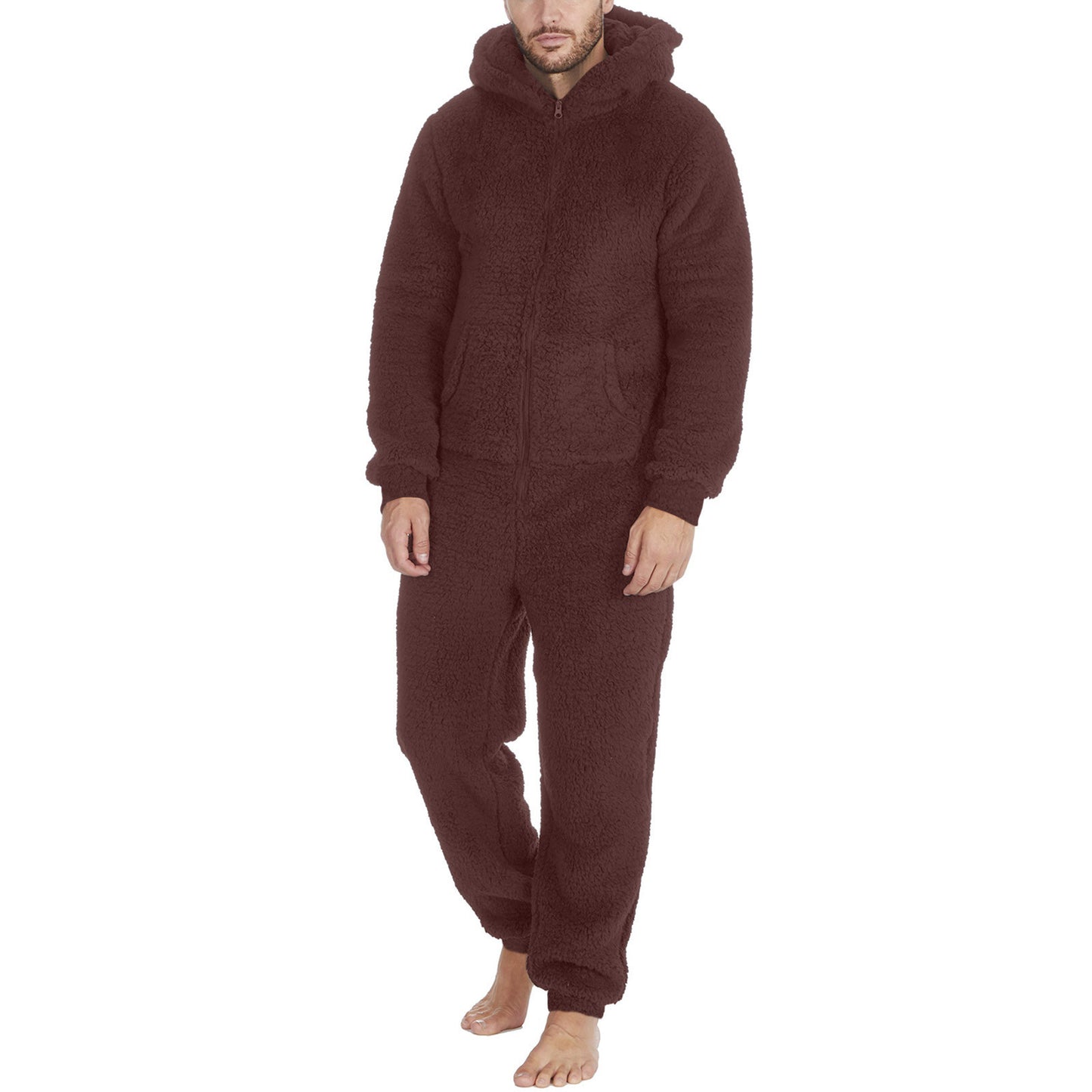 ThermaZip Men's Plush Jumpsuit – Fashionable Thermal Pajamas