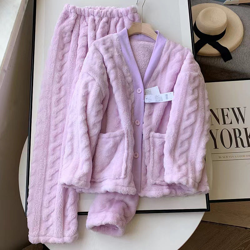 CozyNest Plush Homewear Suit